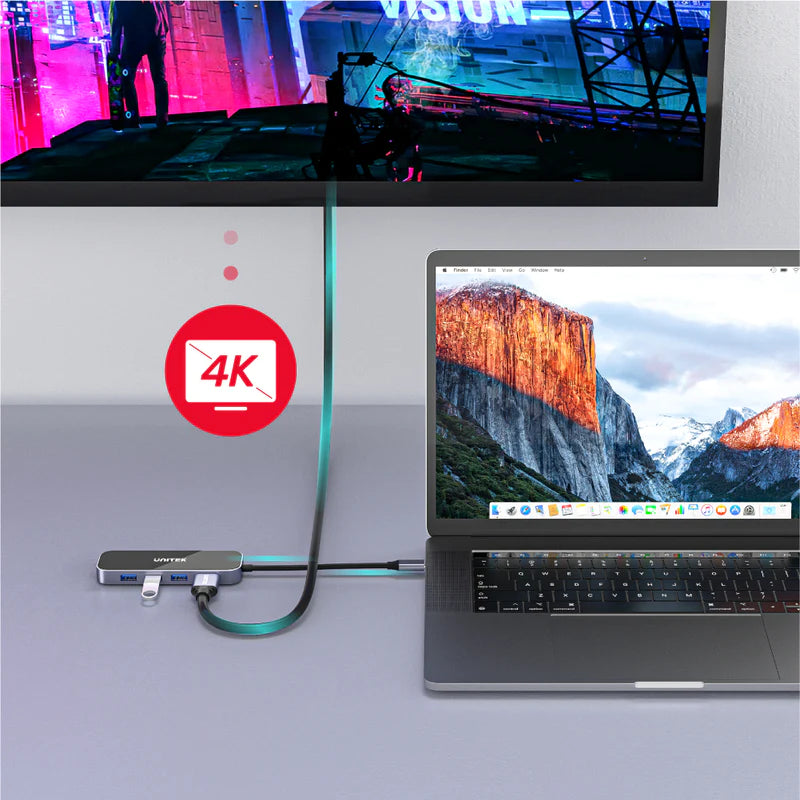 Unitek D1084A uHUB H6 Gloss 6-in-1 USB-C Ethernet Hub With HDMI and 100W Power Delivery Unitek D1084A uHUB H6 Gloss 6-in-1 USB-C Ethernet Hub With HDMI and 100W Power Delivery